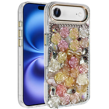 For iPhone Air Case Full Roses Arrangement 3D Bling Phone Cover + Tempered Glass