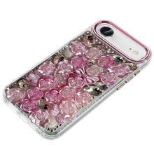 For iPhone Air Case Full Roses Arrangement 3D Bling Phone Cover + Tempered Glass