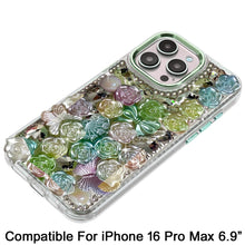 For iPhone 16 PRO MAX Case Roses Arrangement 3D Bling Cover + Tempered Glass
