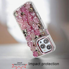 For iPhone 16 PRO MAX Case Roses Arrangement 3D Bling Cover + Tempered Glass