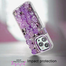 For iPhone 16 PRO MAX Case Roses Arrangement 3D Bling Cover + Tempered Glass