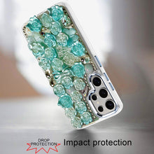 For Samsung S25 Ultra Case Roses Arrangement 3D Bling Cover + Tempered Glass
