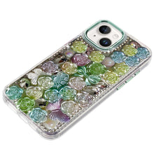 For iPhone 13/14 Case Roses Arrangement 3D Bling Phone Cover + Tempered Glass