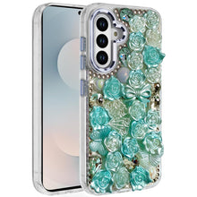 For Samsung S25 FE Case Roses Arrangement 3D Bling Phone Cover + Tempered Glass