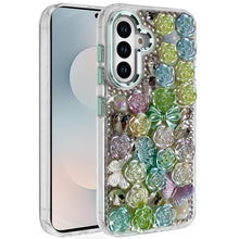For Samsung S25 FE Case Roses Arrangement 3D Bling Phone Cover + Tempered Glass