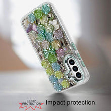 For Samsung S25 FE Case Roses Arrangement 3D Bling Phone Cover + Tempered Glass