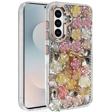 For Samsung S25 FE Case Roses Arrangement 3D Bling Phone Cover + Tempered Glass