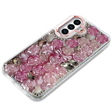 For Samsung S25 FE Case Roses Arrangement 3D Bling Phone Cover + Tempered Glass