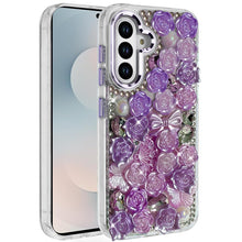 For Samsung S25 FE Case Roses Arrangement 3D Bling Phone Cover + Tempered Glass