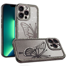 For iPhone 13 Pro Max 6.7 inch Case Large Bling Electroplated Butterfly Glitter
