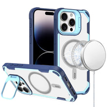 For iPhone 14 PRO MAX 6.7 in. Case Rugged Magnetic Circle Rear Camera Lens Stand