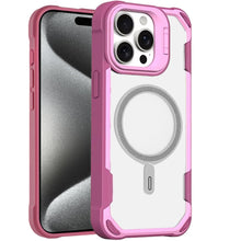 For iPhone 15 Pro Max Case Rugged Magnetic Circle Lens Stand + 2 Tempered Glass