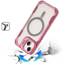 For iPhone 15 Case Rugged Magnetic Circle Rear Lens Stand + 2 Tempered Glass