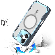 For iPhone 16 6.1inch Case Rugged Magnetic Circle Lens Stand + Tempered Glass