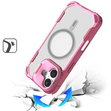 For iPhone 16 6.1inch Case Rugged Magnetic Circle Lens Stand + Tempered Glass
