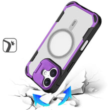 For iPhone 16 6.1inch Case Rugged Magnetic Circle Lens Stand + Tempered Glass