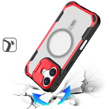 For iPhone 16 6.1inch Case Rugged Magnetic Circle Lens Stand + Tempered Glass
