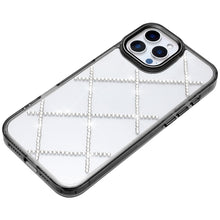 For iPhone 11 Pro Max Case Gem Bling Diamond Pattern Cover + Tempered Glass