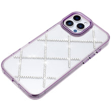 For iPhone 11 Pro Max Case Gem Bling Diamond Pattern Cover + Tempered Glass
