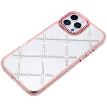 For iPhone 11 Pro Max Case Gem Bling Diamond Pattern Cover + Tempered Glass