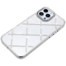 For iPhone 11 Pro Max Case Gem Bling Diamond Pattern Cover + Tempered Glass