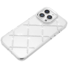 For iPhone 15 Pro Max Case Gem Bling Diamond Pattern Cover + 2 Tempered Glass