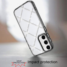 For Samsung A16 5G Case Gem Bling Diamond Pattern Phone Cover + Tempered Glass