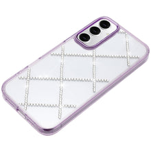 For Samsung A16 5G Case Gem Bling Diamond Pattern Phone Cover + Tempered Glass