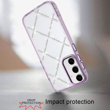 For Samsung A16 5G Case Gem Bling Diamond Pattern Phone Cover + Tempered Glass