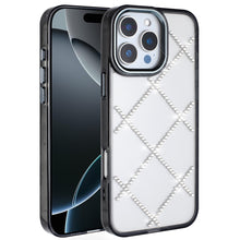 For iPhone 16 PRO MAX Case Gem Bling Diamond Pattern Cover + Tempered Glass
