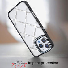 For iPhone 16 PRO MAX Case Gem Bling Diamond Pattern Cover + Tempered Glass