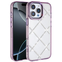 For iPhone 16 PRO MAX Case Gem Bling Diamond Pattern Cover + Tempered Glass