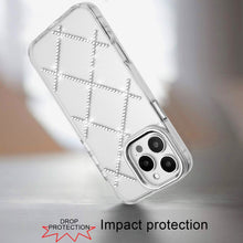 For iPhone 16 PRO MAX Case Gem Bling Diamond Pattern Cover + Tempered Glass