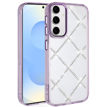 For Samsung S25+/S24+ Case Gem Bling Diamond Pattern Cover + Tempered Glass