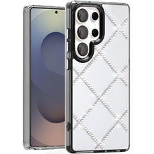 For Samsung S25 Ultra Case Gem Bling Diamond Pattern Cover + Tempered Glass