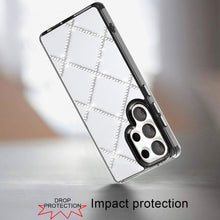 For Samsung S25 Ultra Case Gem Bling Diamond Pattern Cover + Tempered Glass