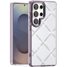 For Samsung S25 Ultra Case Gem Bling Diamond Pattern Cover + Tempered Glass