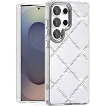 For Samsung S25 Ultra Case Gem Bling Diamond Pattern Cover + Tempered Glass