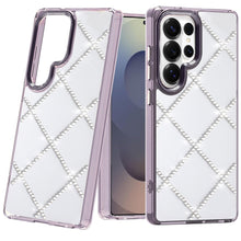 For Samsung S26 Ultra Case Gem Bling Diamond Pattern Cover + Tempered Glass