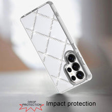 For Samsung S26 Ultra Case Gem Bling Diamond Pattern Cover + Tempered Glass