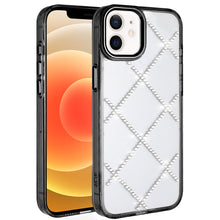 For iPhone 12/12 Pro Case Gem Bling Diamond Pattern Cover + Tempered Glass
