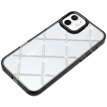 For iPhone 12/12 Pro Case Gem Bling Diamond Pattern Cover + Tempered Glass