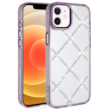 For iPhone 12/12 Pro Case Gem Bling Diamond Pattern Cover + Tempered Glass