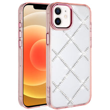 For iPhone 12/12 Pro Case Gem Bling Diamond Pattern Cover + Tempered Glass