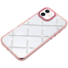 For iPhone 12/12 Pro Case Gem Bling Diamond Pattern Cover + Tempered Glass