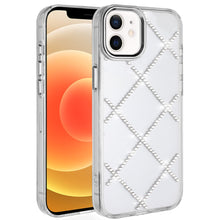 For iPhone 12/12 Pro Case Gem Bling Diamond Pattern Cover + Tempered Glass