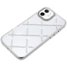 For iPhone 12/12 Pro Case Gem Bling Diamond Pattern Cover + Tempered Glass