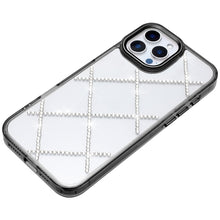 For iPhone 12 Pro Max Case Gem Bling Diamond Pattern Cover + Tempered Glass