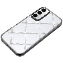 For Samsung S25/S24 Case Gem Bling Diamond Pattern Phone Cover + Tempered Glass