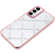 For Samsung S25/S24 Case Gem Bling Diamond Pattern Phone Cover + Tempered Glass